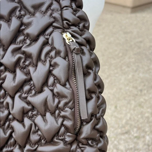 Sondra Roberts | Chocolate Brown Quilted Hobo Bag - Picture 7 of 15